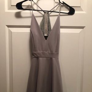 Trac Gray Dress with Lace Detail in Back, Size S